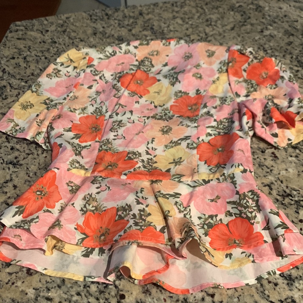 & Other Stories Puff Sleeve Peplum Top S - Picture 5 of 5